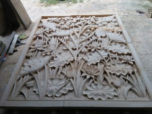 Ukiran Relief Motif Lotus