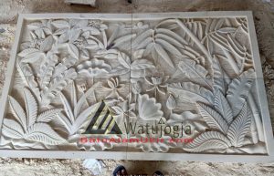 Ukiran Relief Motif Bambu dan tumbuhan lainnya